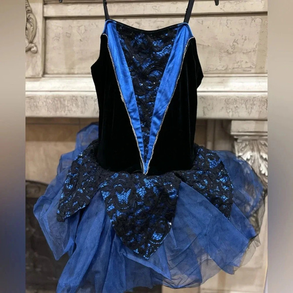 Prima Ballerina Ballet Costume Size Adult Large Royal Blue and Black - Picture 1 of 11